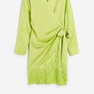 H&M Vibrant Green Wrap Mini Dress